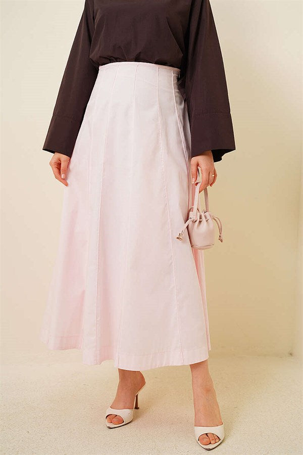 Pink Skirt with Zippered Waistband
