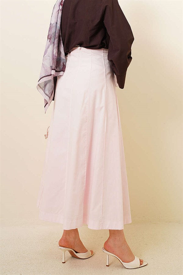 Pink Skirt with Zippered Waistband