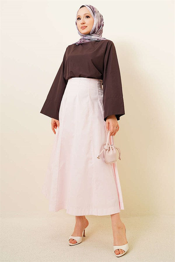 Pink Skirt with Zippered Waistband