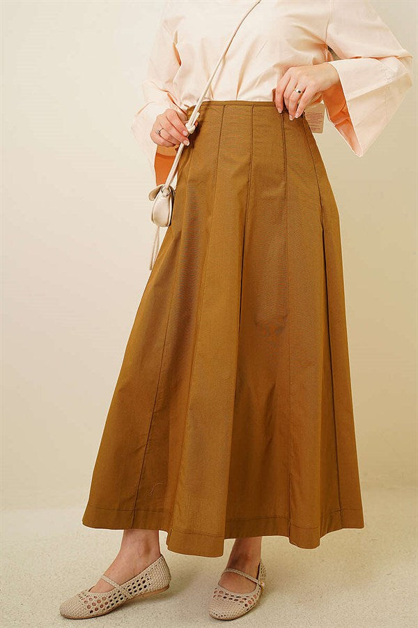 Tan Skirt with Zippered Waistband