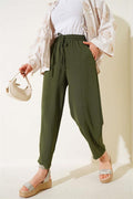 Khaki Drawstring Waist Trousers