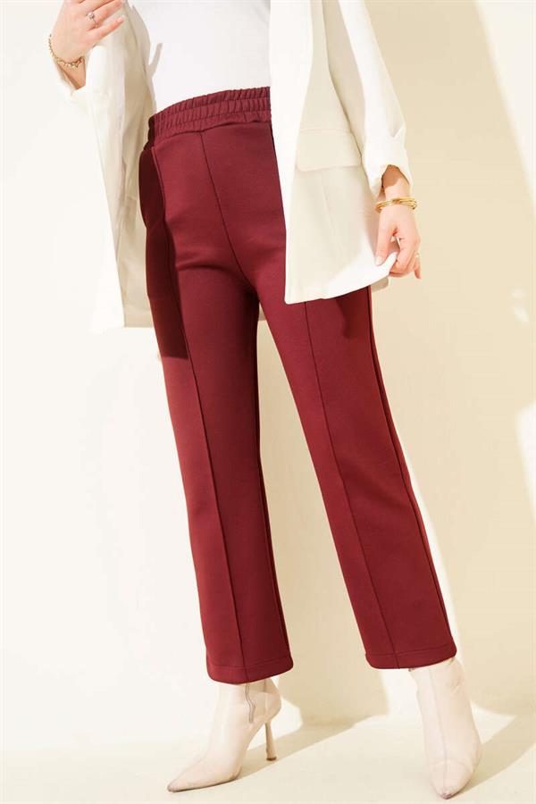 Chimali Straight Leg Scuba Pants Burgundy