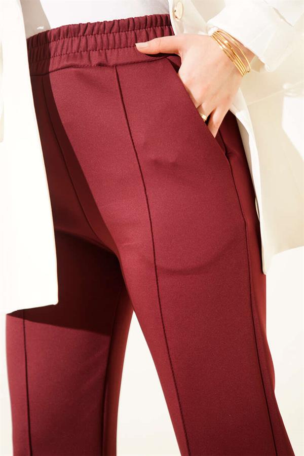 Chimali Straight Leg Scuba Pants Burgundy