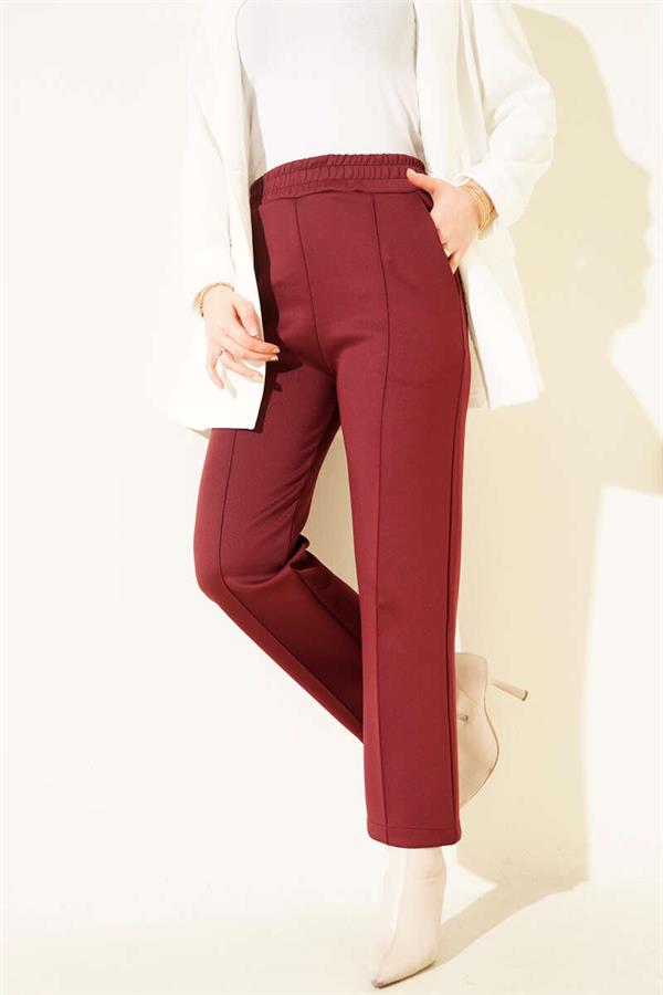 Chimali Straight Leg Scuba Pants Burgundy