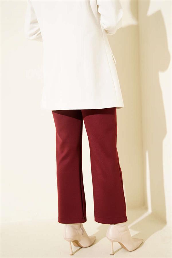 Chimali Straight Leg Scuba Pants Burgundy