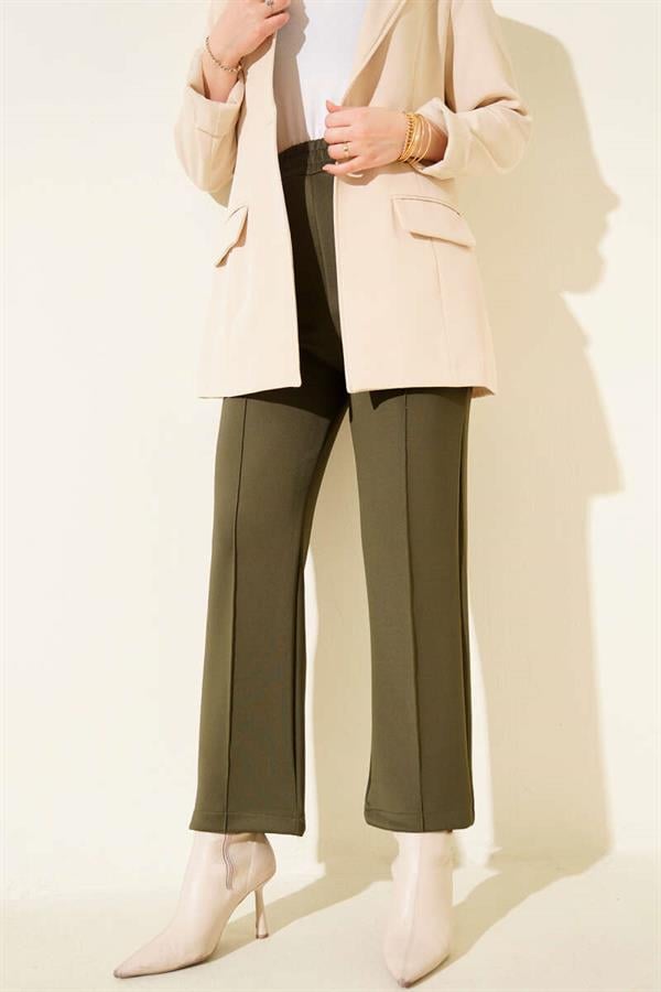 Chimali Straight Leg Scuba Pants Khaki