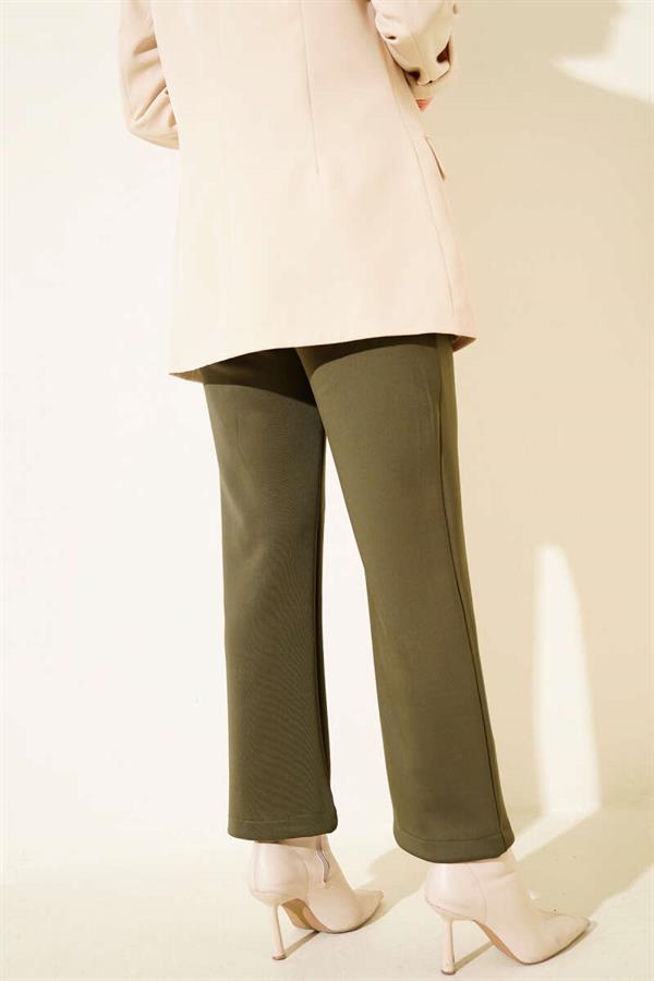 Chimali Straight Leg Scuba Pants Khaki