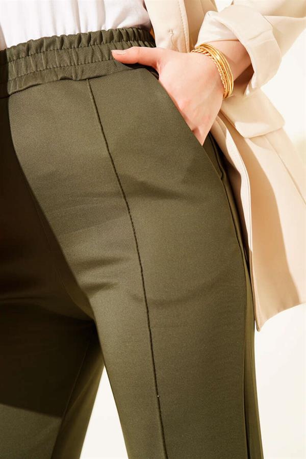 Chimali Straight Leg Scuba Pants Khaki