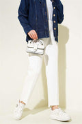 Narrow Leg Scuba Trousers White