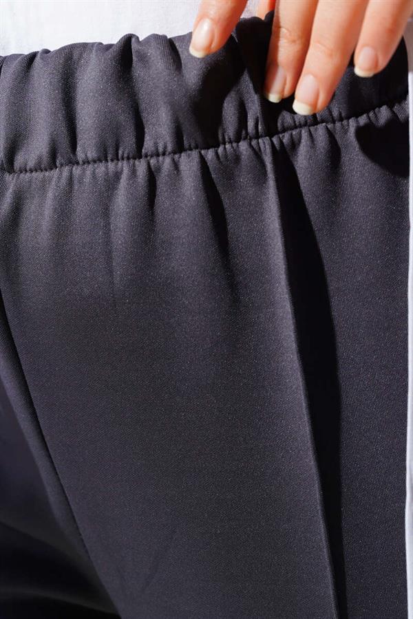 Narrow Leg Scuba Trousers Smoked