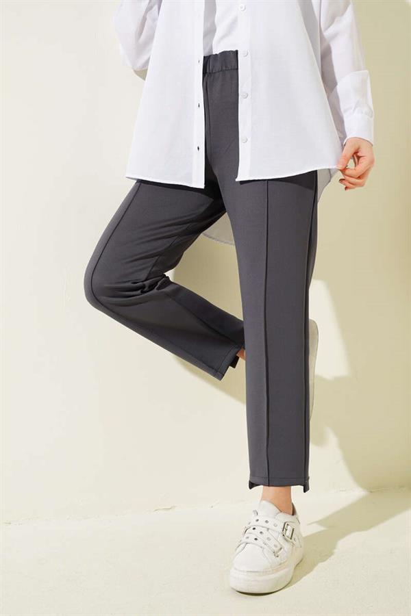Narrow Leg Scuba Trousers Smoked
