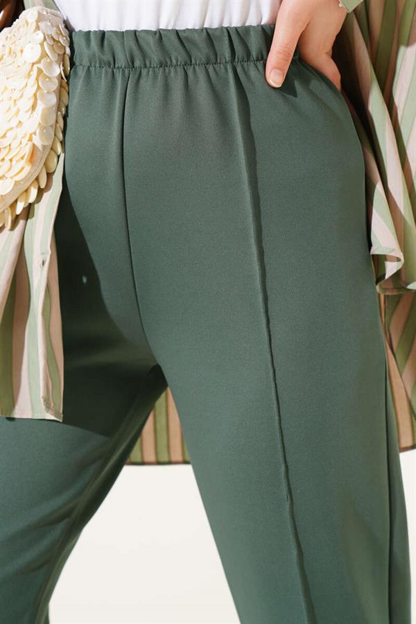 Slim Leg Scuba Trousers Khaki