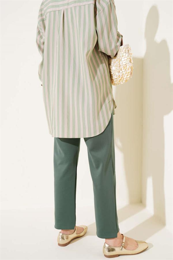 Slim Leg Scuba Trousers Khaki