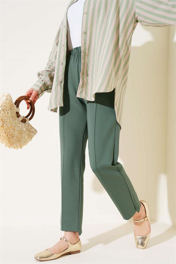 Slim Leg Scuba Trousers Khaki