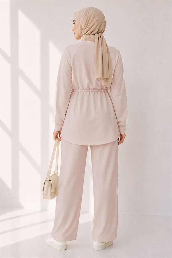 Loysha 2 Piece Set with Rope Belt, Beige