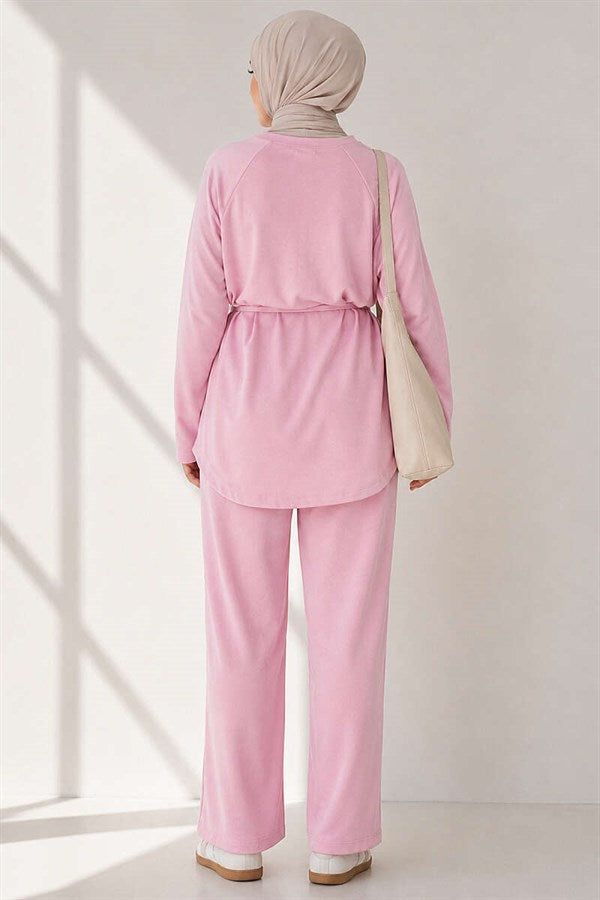 Loysha 2 Piece Set with Rope Belt, Pink