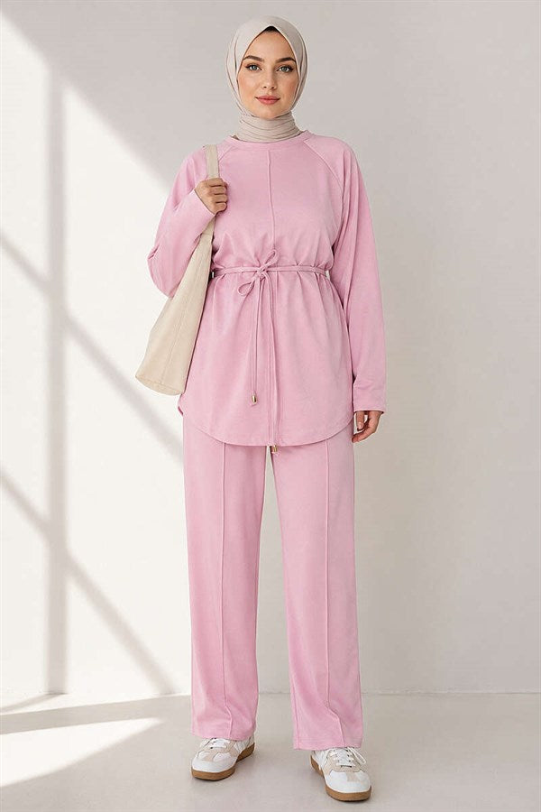 Loysha 2 Piece Set with Rope Belt, Pink
