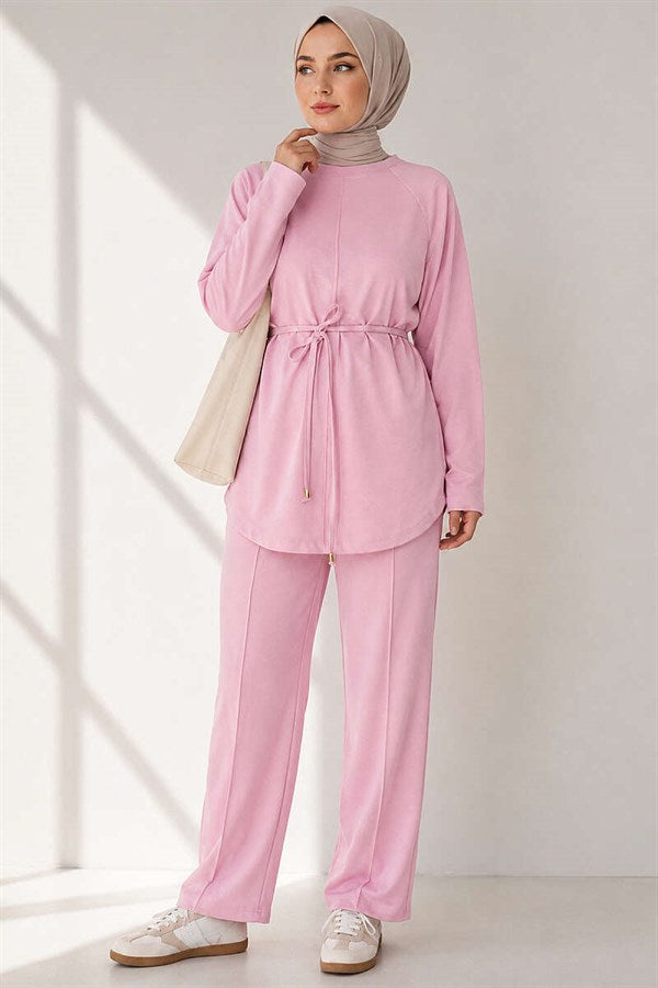 Loysha 2 Piece Set with Rope Belt, Pink