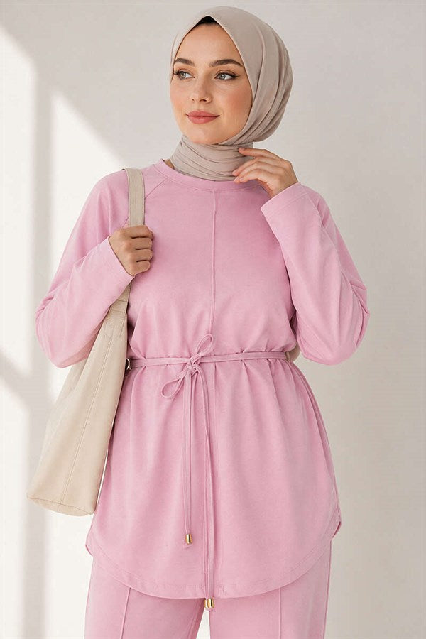 Loysha 2 Piece Set with Rope Belt, Pink