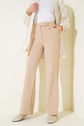 Velcro Palazzo Pants, Beige