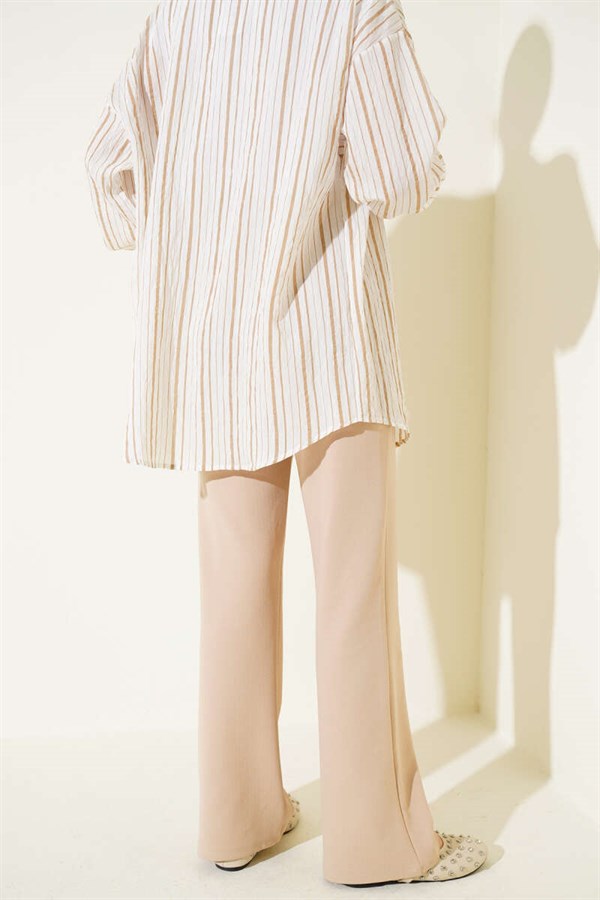 Velcro Palazzo Pants, Beige