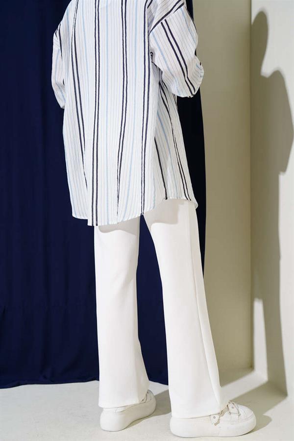 White Velcro Palazzo Pants
