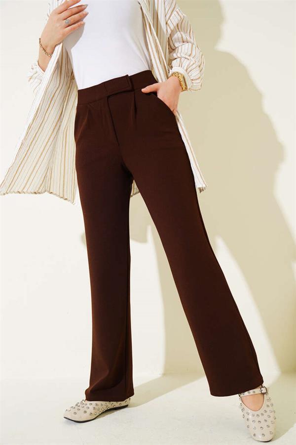 Velcro Palazzo Pants, Brown