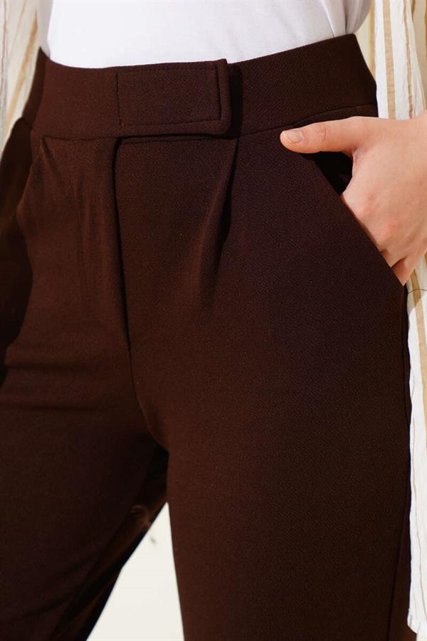 Velcro Palazzo Pants, Brown