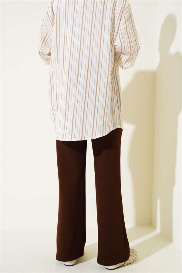 Velcro Palazzo Pants, Brown