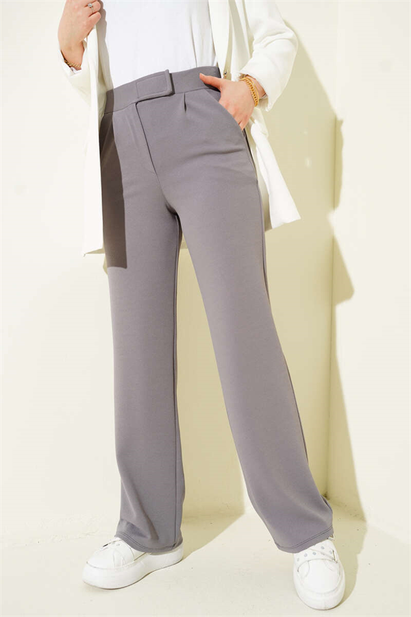 Velcro Palazzo Trousers, Slate Grey