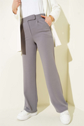 Velcro Palazzo Trousers, Slate Grey