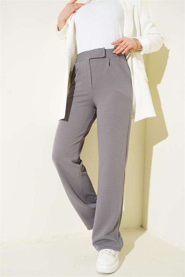 Velcro Palazzo Trousers, Slate Grey