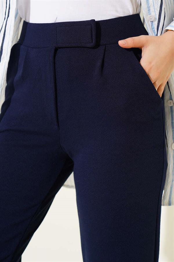 Velcro Palazzo Pants Navy Blue
