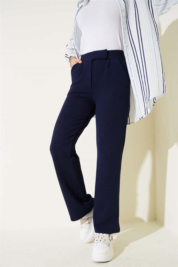 Velcro Palazzo Pants Navy Blue
