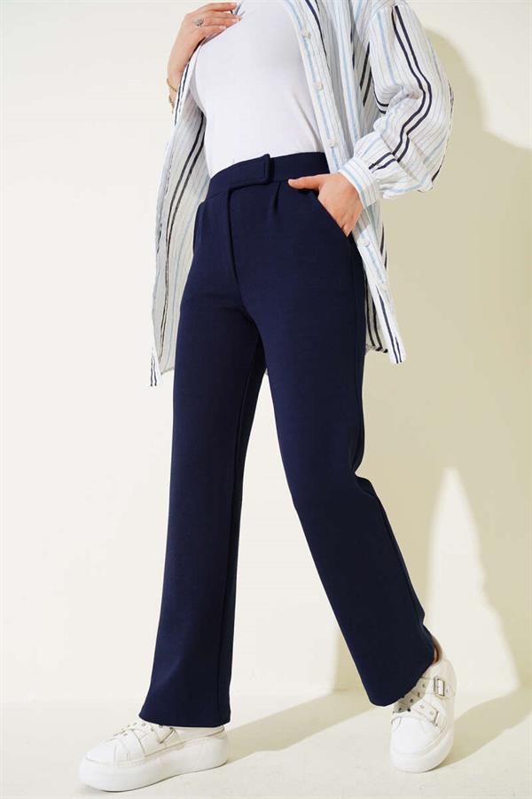 Velcro Palazzo Pants Navy Blue