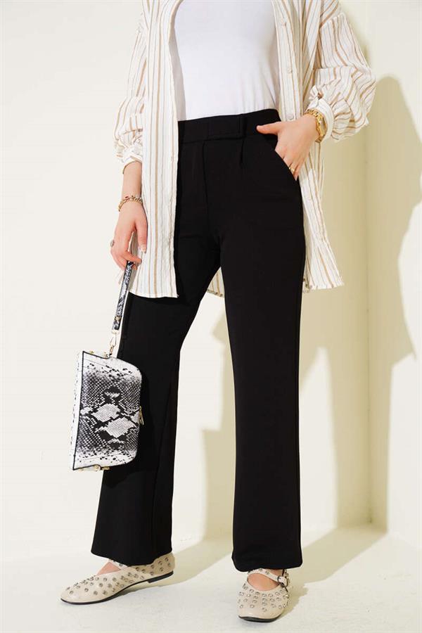 Black Velcro Palazzo Pants