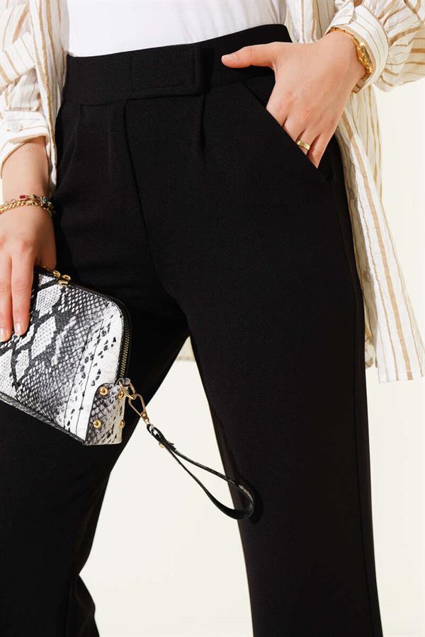 Black Velcro Palazzo Pants