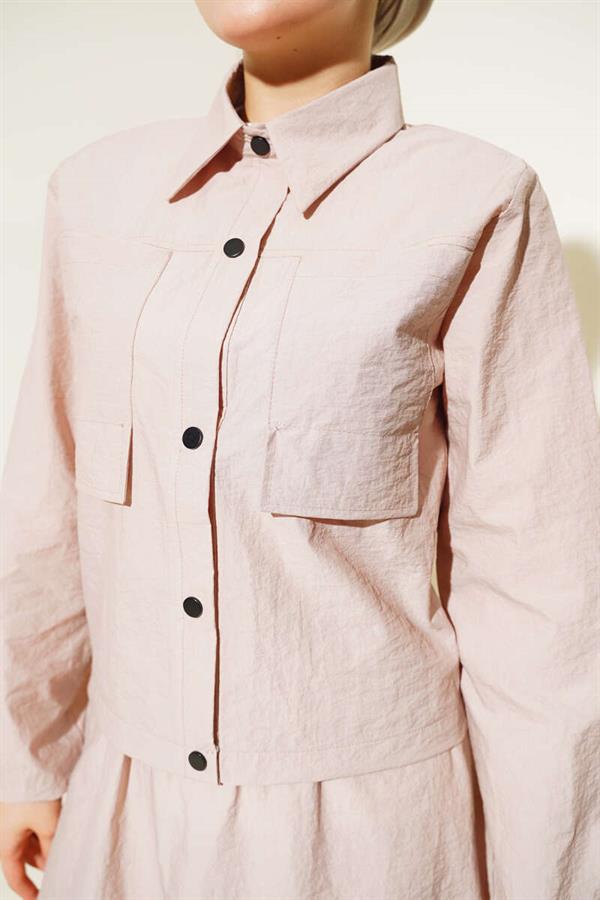 Snap Skirted Parachute 2 Piece Set Latte