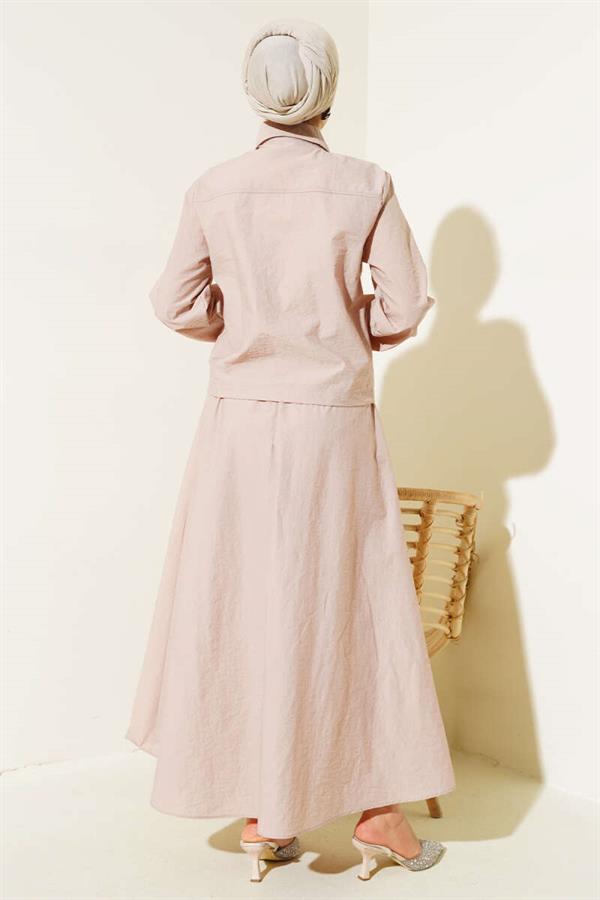 Snap Skirted Parachute 2 Piece Set Latte