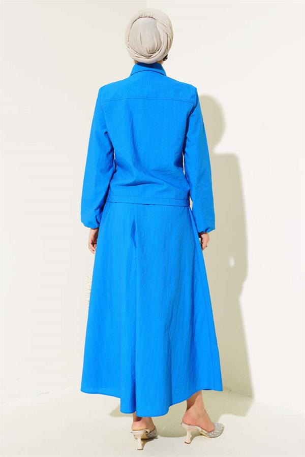 Snap Skirted Parachute 2 Piece Set Blue