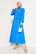 Snap Skirted Parachute 2 Piece Set Blue
