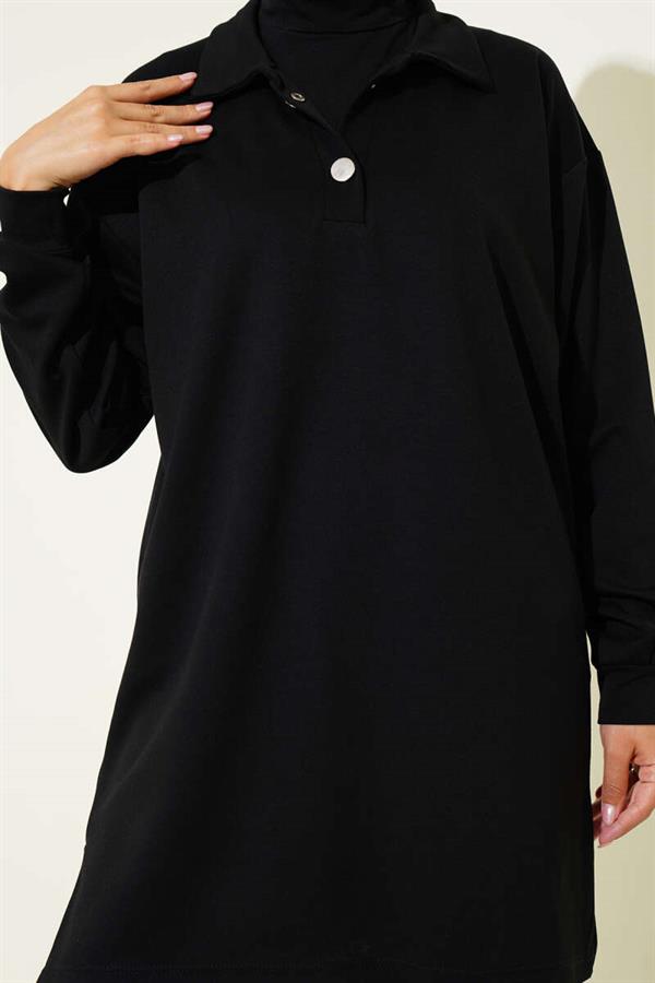 Snap-On Shirt Collar 2 Piece Set Black