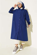 Snap-On Trench Coat Navy Blue