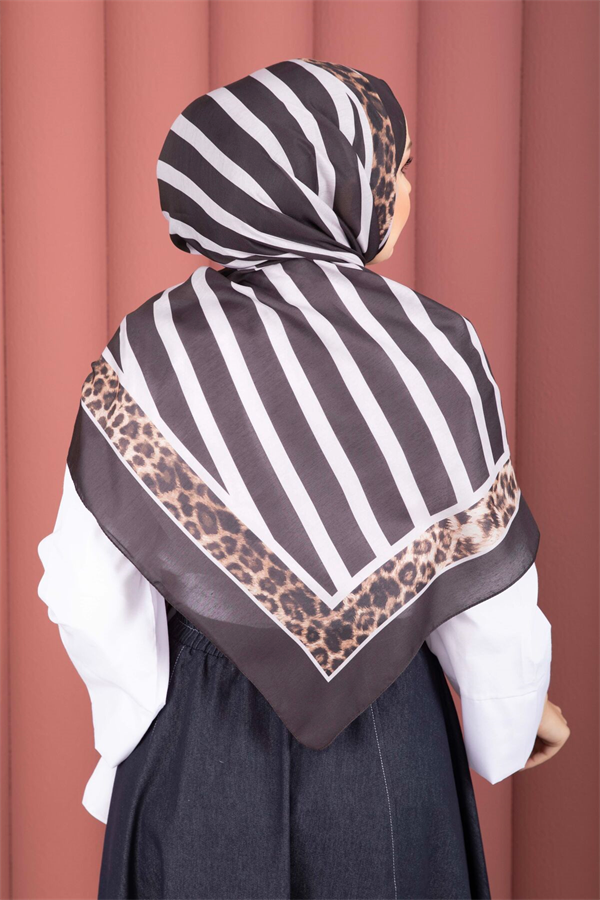 Striped Leopard Scarf Series, Smoke Grey