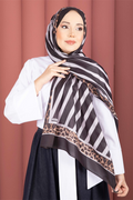 Striped Leopard Scarf Series, Smoke Grey