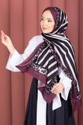 Striped Leopard Scarf Series Burgundy