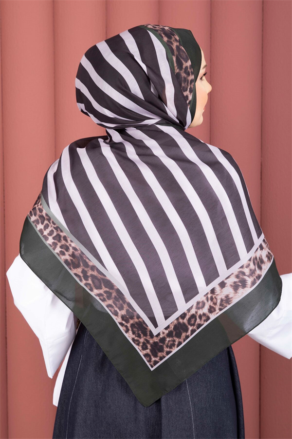 Striped Leopard Scarf Series Emerald