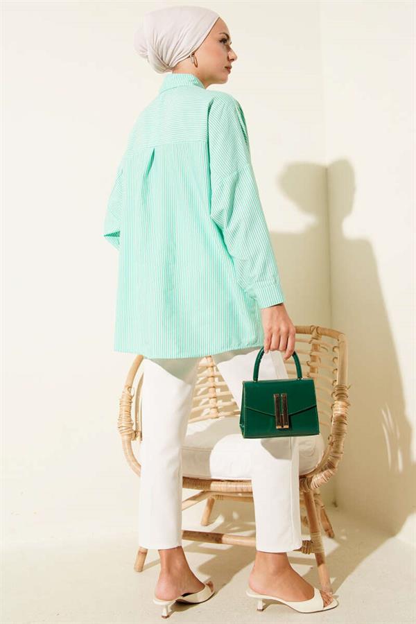 Striped Basic Oversize Shirt Benetton