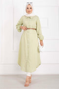 Striped Button-Down Shirt Tunic Mint
