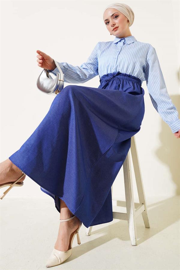 Striped Shirt Dress Ice Blue